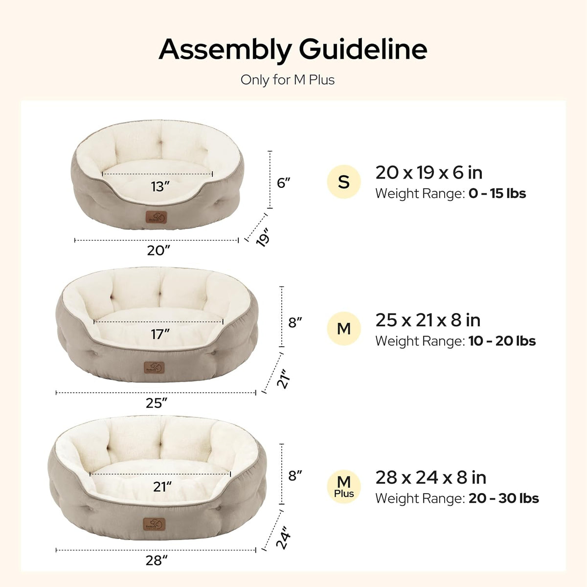 ¡Cama super Cómoda para el mas pequeño del Hogar! 20 Pulgadas, color Camel. Tu Mascota ¡Te lo Agradecerá!