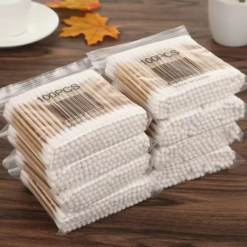 500Pcs 5 Packs Double-Ended Cotton Swabs, Baby Cotton Swabs, Ear Cleaning Sticks, Healthy Cleaning Tools